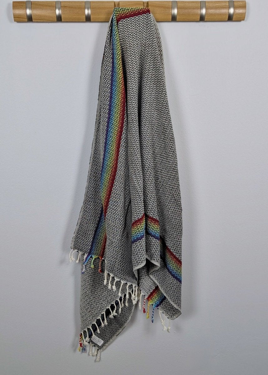 Prism Collection - Vibrant Turkish Beach Towel in Black - Towel photo