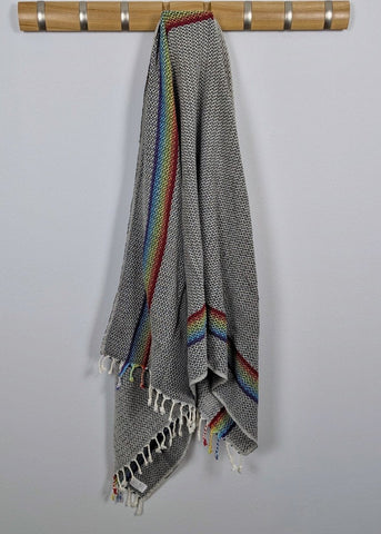 Prism Collection - Vibrant Turkish Beach Towel in Black - Towel photo