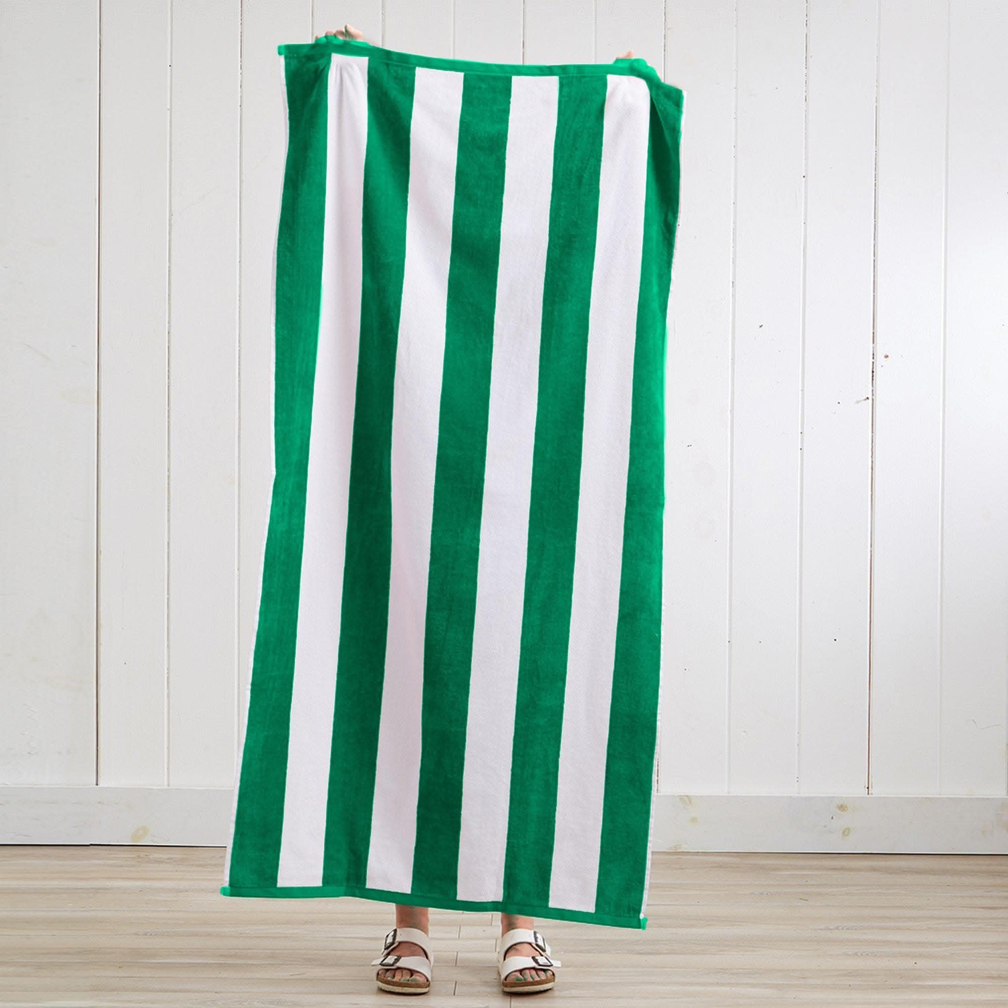 Cotton Velour Cabana Stripe Beach Towel - Novia Collection - SwagglyLife Home & Fashion