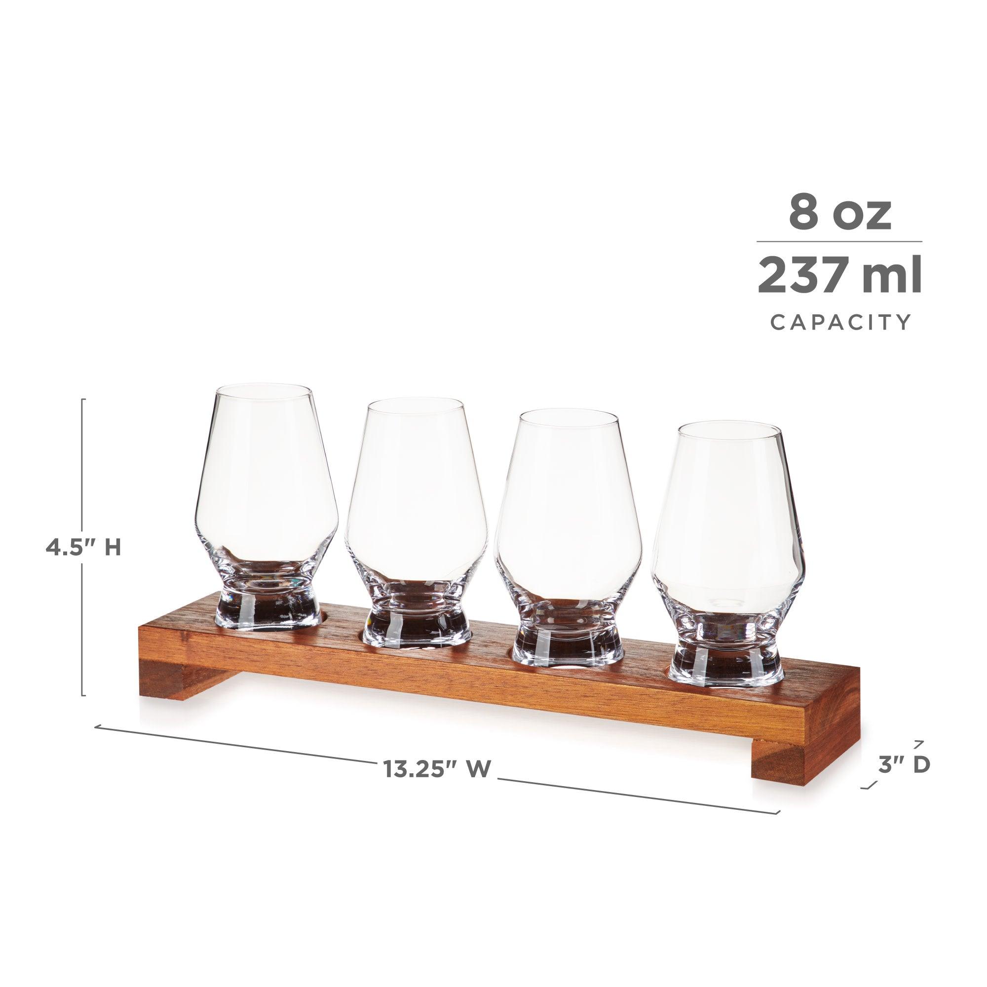 Viski Crystal Spirit Glass Flight Set