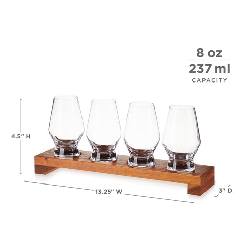 Viski Crystal Spirit Glass Flight Set