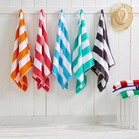 Cotton Velour Cabana Stripe Beach Towel - Novia Collection in - photo