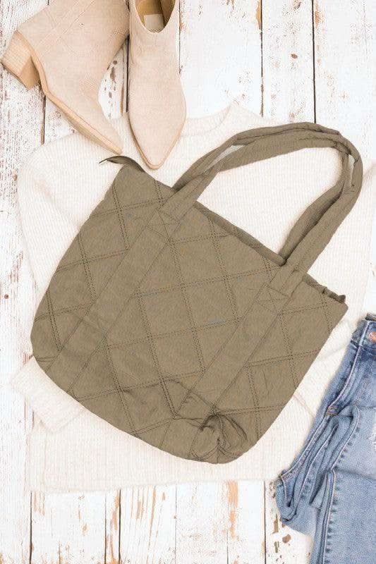 Quilted Tote, Multiple Colors - SwagglyLife Home & Fashion