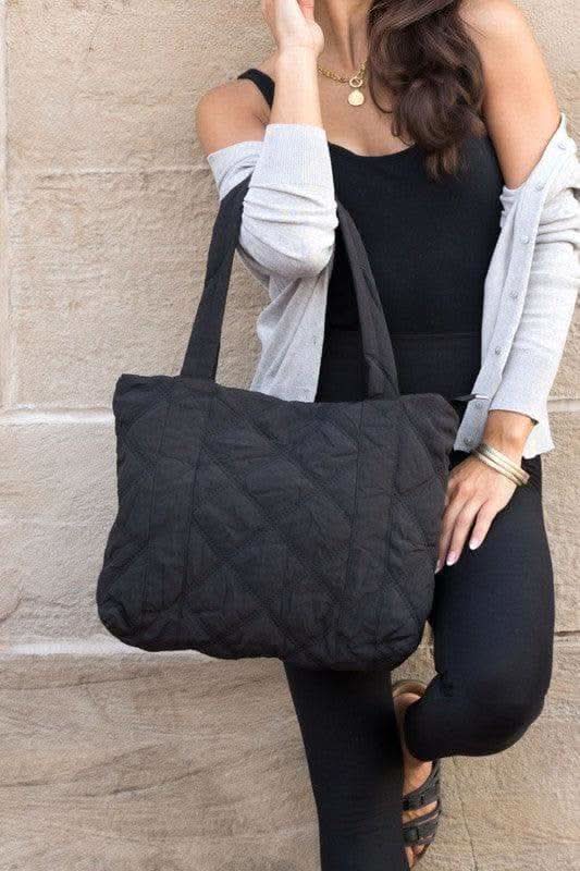 Quilted Tote, Multiple Colors - SwagglyLife Home & Fashion