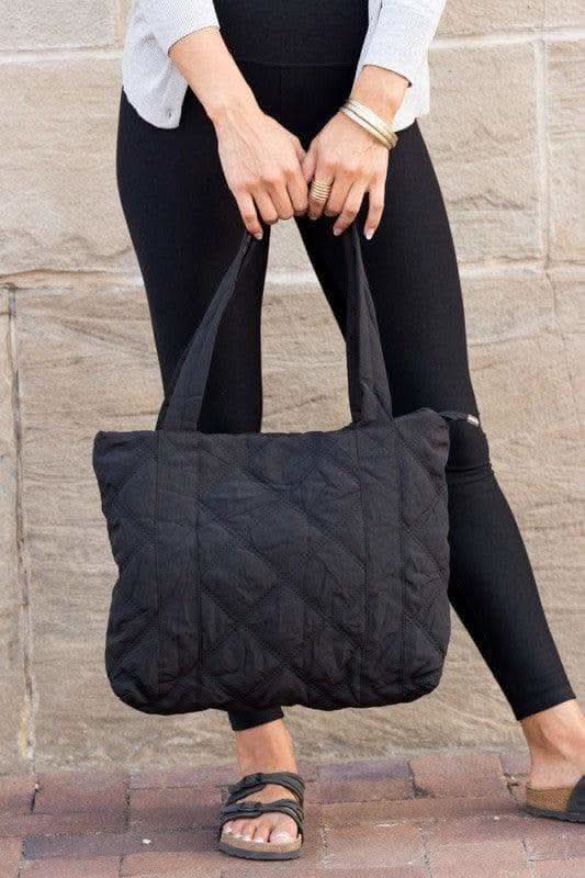Quilted Tote, Multiple Colors - SwagglyLife Home & Fashion