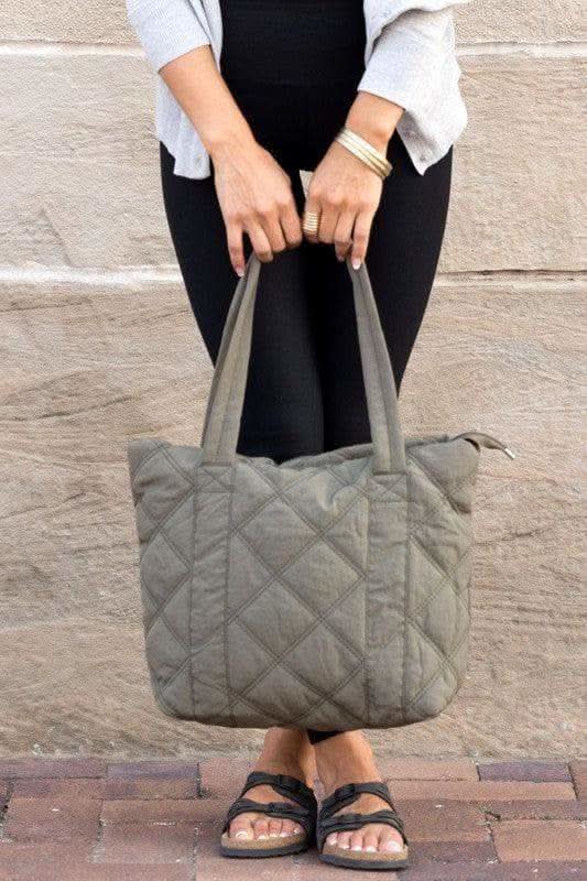 Quilted Tote, Multiple Colors - SwagglyLife Home & Fashion