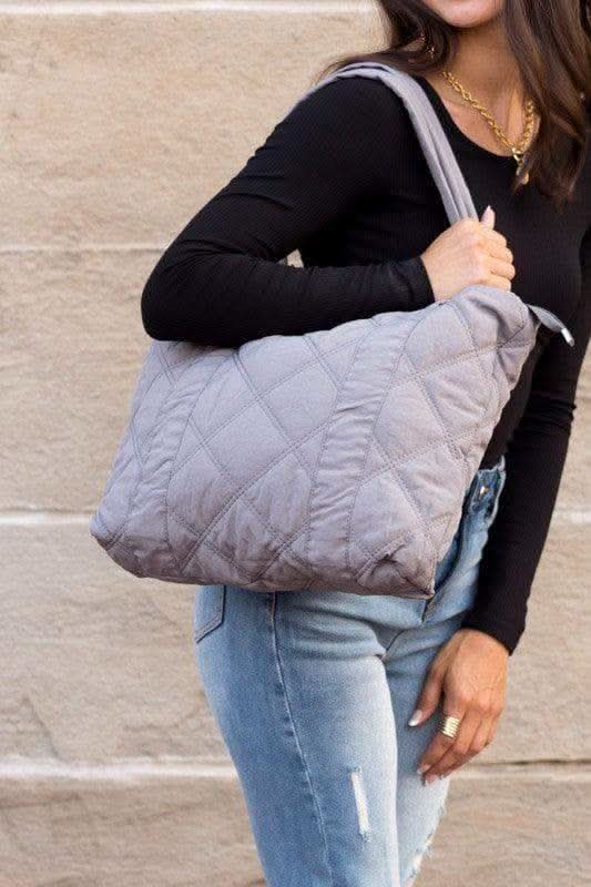 Quilted Tote, Multiple Colors - SwagglyLife Home & Fashion