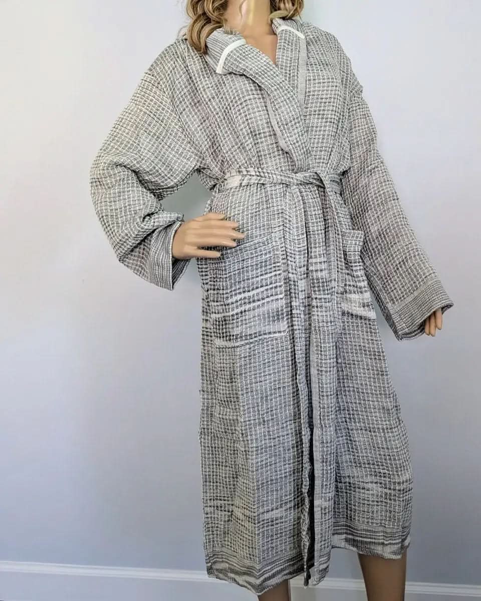 Radiant Bathrobe Collection – Hooded Waffle Weave Turkish Cotton Robes, Soft & Breathable - SwagglyLife Home & Fashion