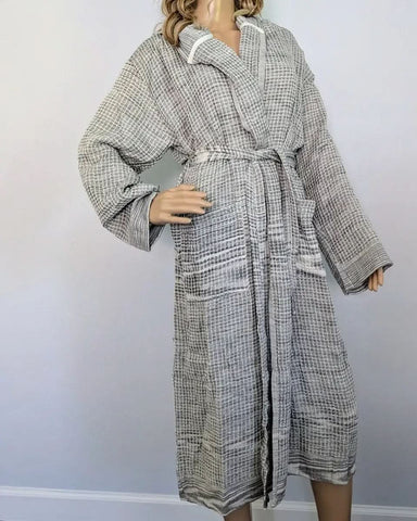 Radiant Bathrobe Collection – Hooded Waffle Weave Turkish Cotton Robes, Soft & Breathable - SwagglyLife Home & Fashion