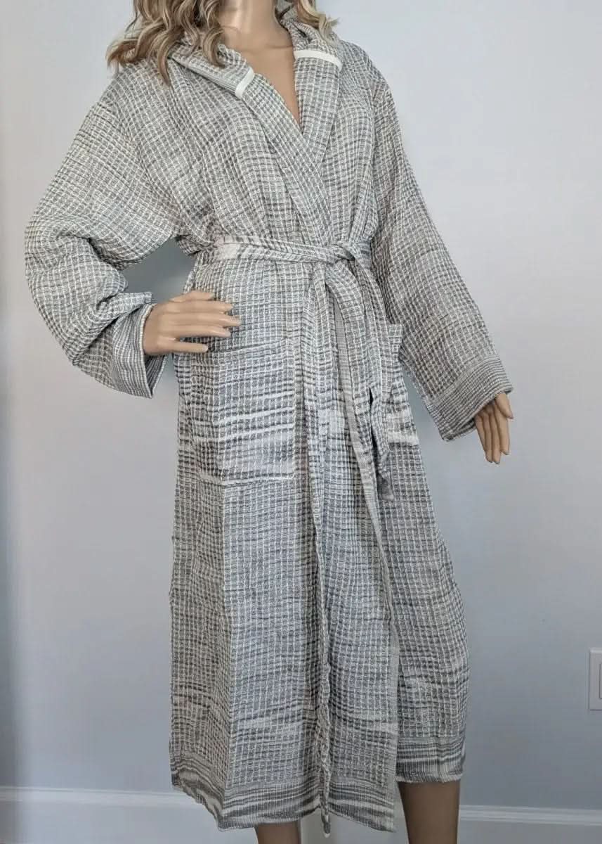 Radiant Bathrobe Collection – Hooded Waffle Weave Turkish Cotton Robes, Soft & Breathable - SwagglyLife Home & Fashion