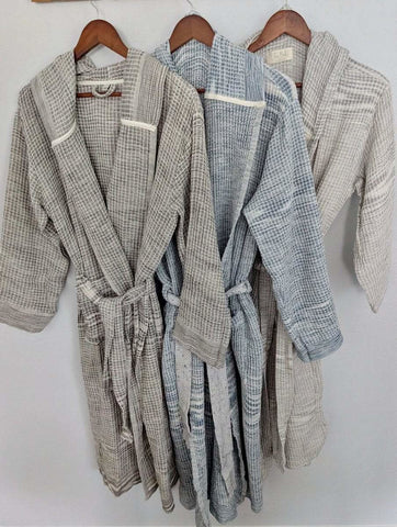 Radiant Bathrobe Collection – Hooded Waffle Weave Turkish Cotton Robes, Soft & Breathable - SwagglyLife Home & Fashion