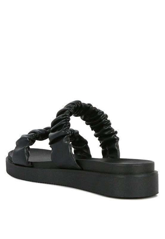 RAG & Co. Faux Leather Ruched Strap Platform Sandals, 3 Colors in - Shoes photo
