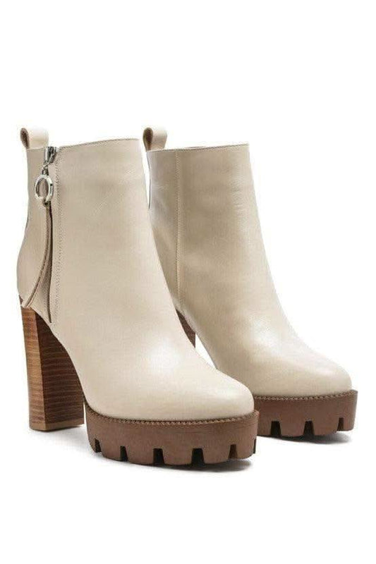 Mistress High Block Heeled Chunky Leather Boot in - Shoes photo