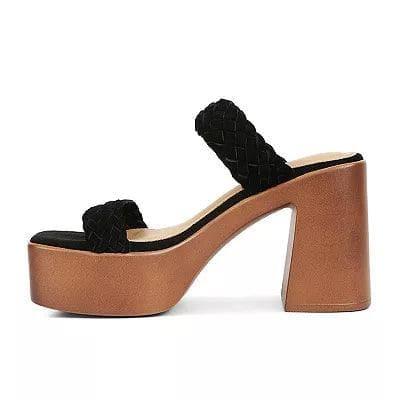 Rag & Company Misaki Braided Detail Chunky Sandals - SwagglyLife Home & Fashion