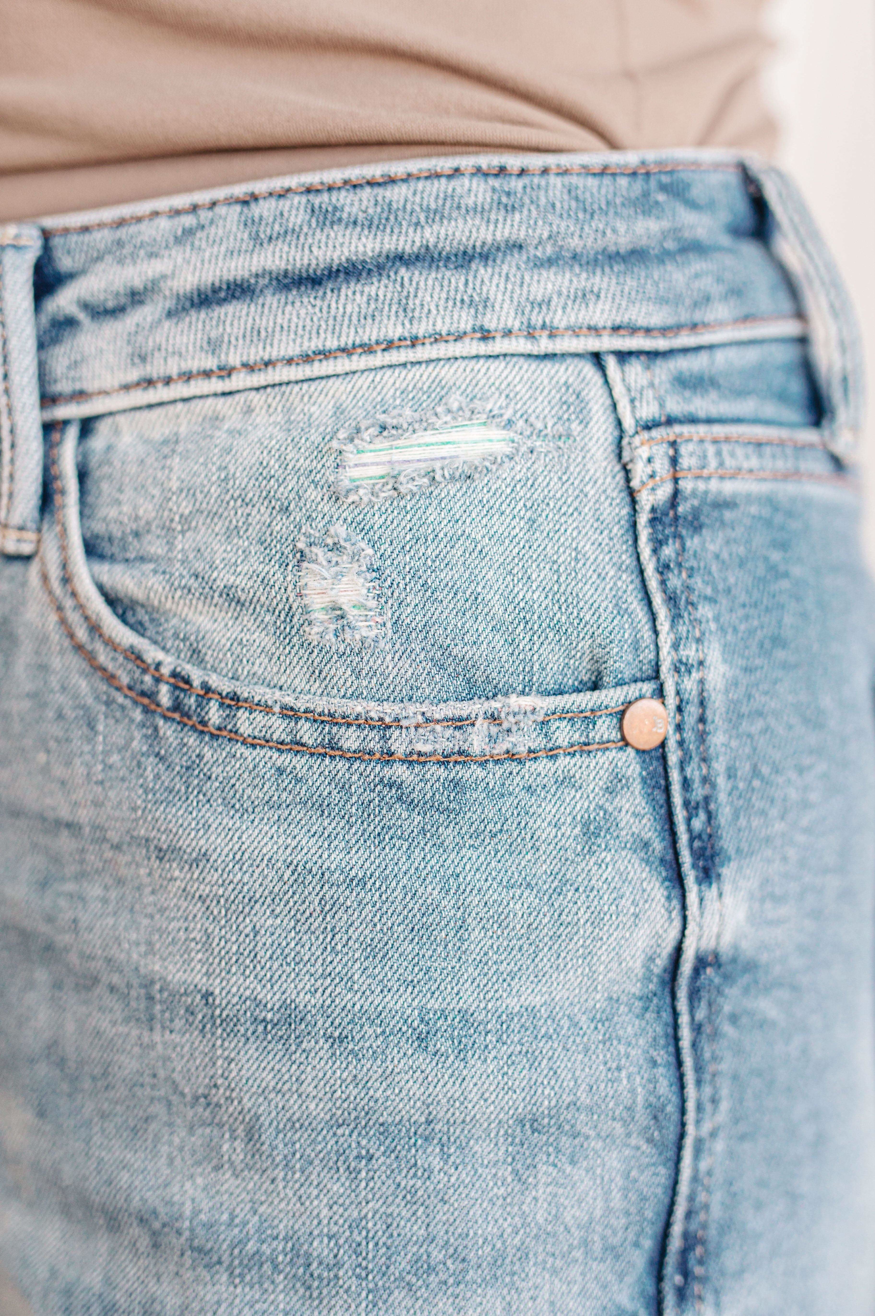 Ramona High Rise Rigid Magic Destroyed Straight Jeans - SwagglyLife Home & Fashion