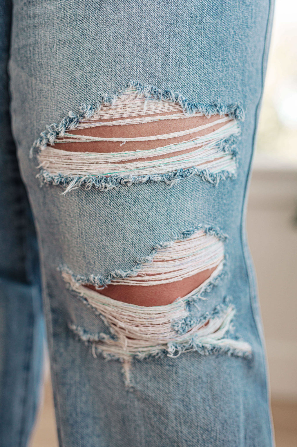 Ramona High Rise Rigid Magic Destroyed Straight Jeans - SwagglyLife Home & Fashion