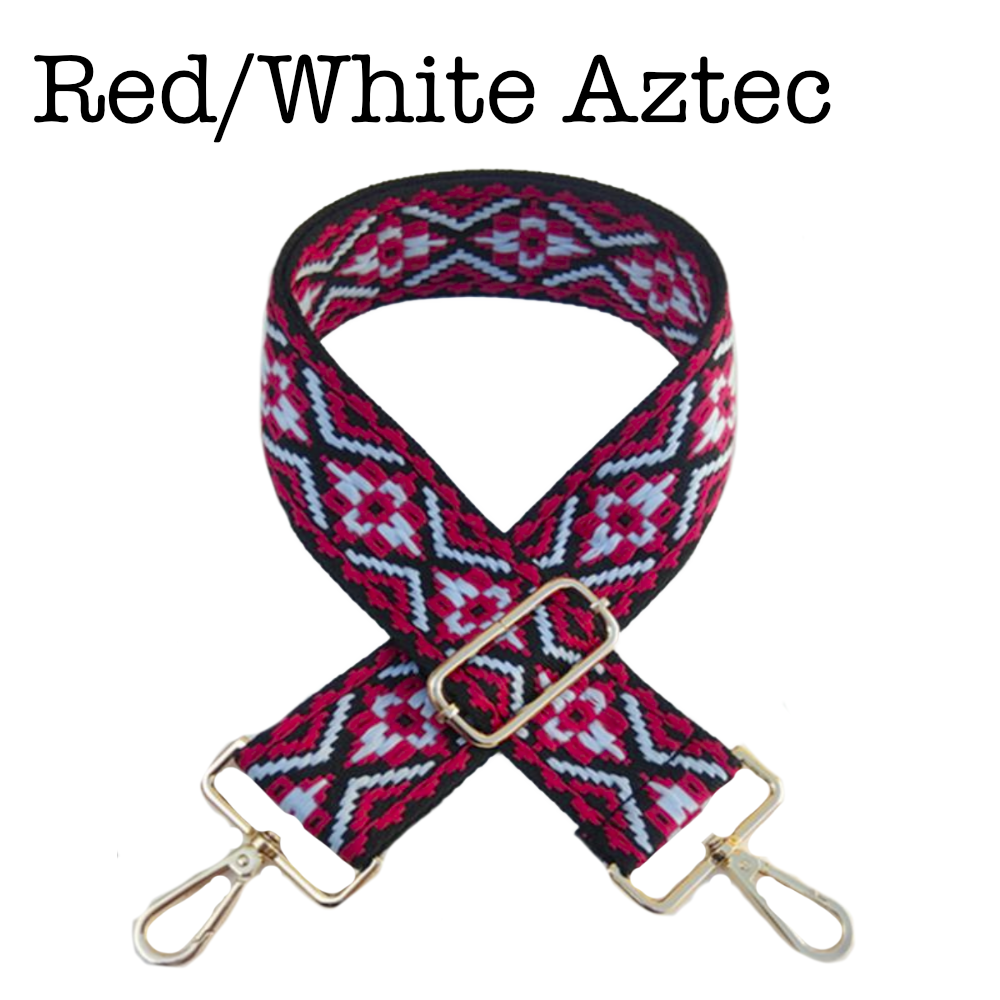 Bag Straps | 30 Styles in Red White Aztec - Bags photo