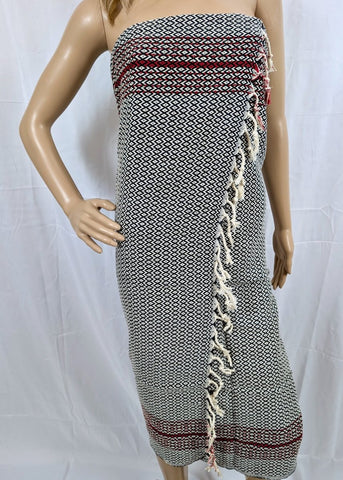 Redline Towel Collection - Understated Elegance & Superior Quality - Turkish Cotton Beach Towel in Black - Towel photo