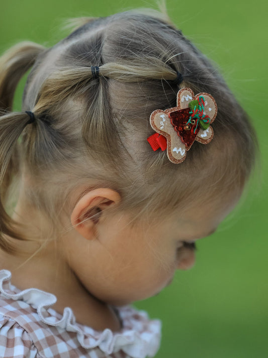 Christmas Gingerbread Girls Hair Clip -