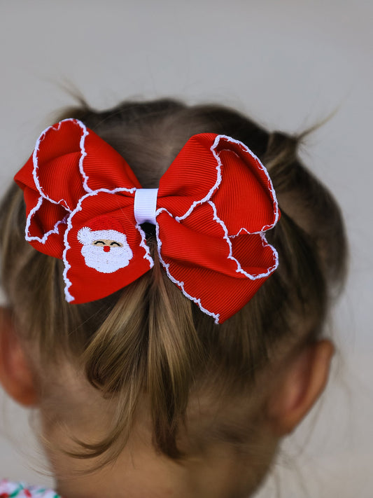 Winter Christmas Santa Hair Clip 4.3inch -