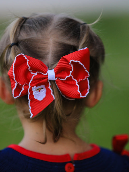 Winter Christmas Santa Hair Clip 4.3inch -