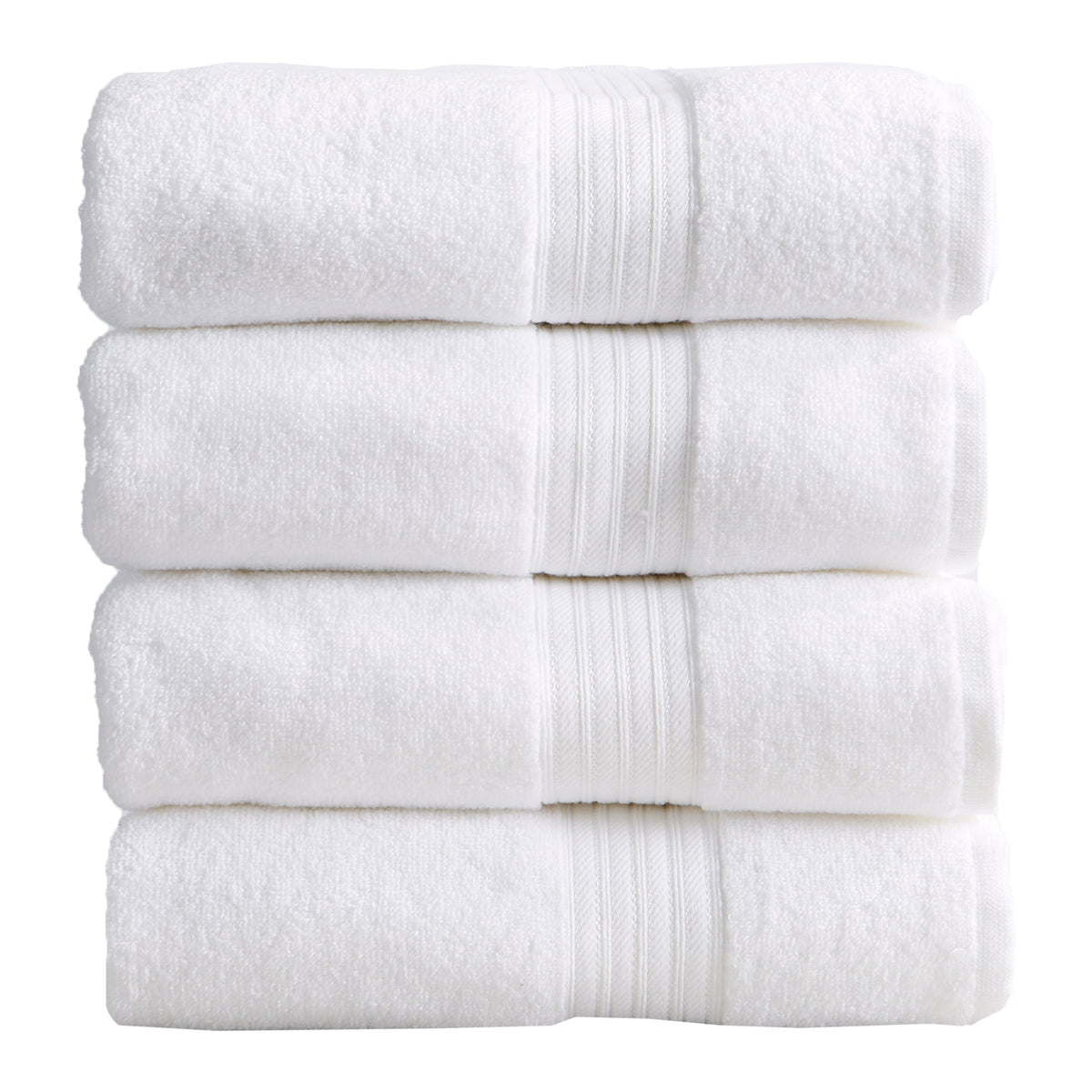 Cotton Terry Bath Towel Set - Cooper Collection - Bath Towel (Pack of 4) White