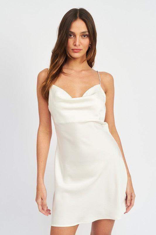 Rhinestone Strap Mini Slip Dress - SwagglyLife Home & Fashion