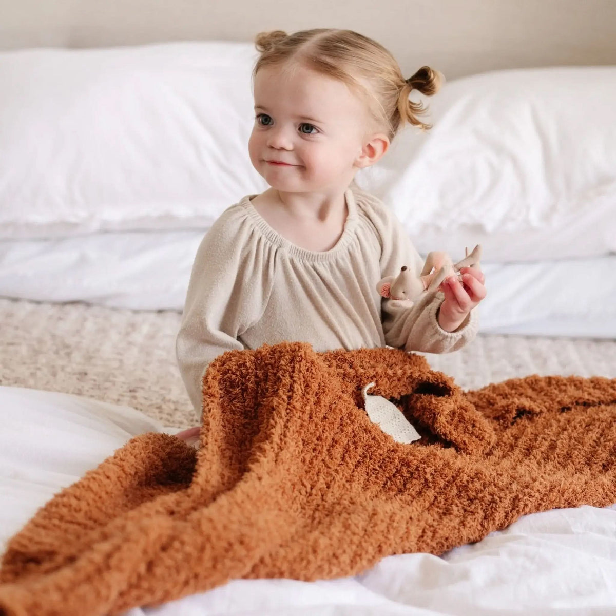 RIBBED BAMBONI® RECEIVING BLANKETS in Ginger - photo