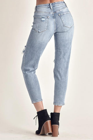 RISEN Distressed Slim Cropped Jeans - SwagglyLife Home & Fashion