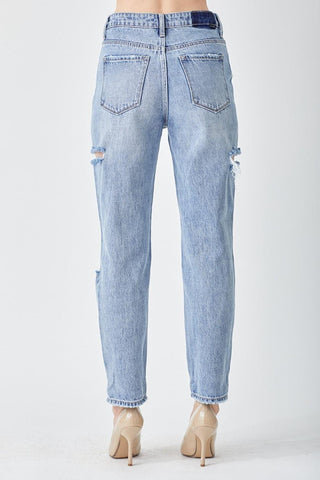 RISEN Distressed Slim Cropped Jeans - SwagglyLife Home & Fashion