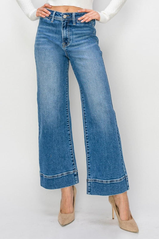 Risen Full Size High Rise Wide Leg Jeans - SwagglyLife Home & Fashion
