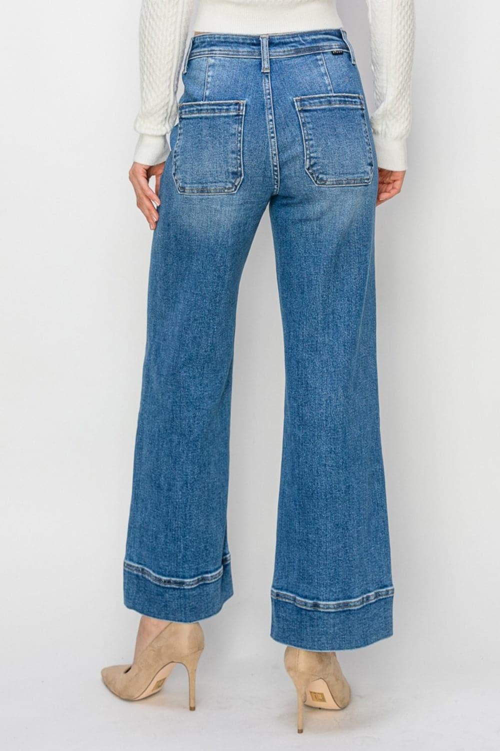 Risen Full Size High Rise Wide Leg Jeans - SwagglyLife Home & Fashion