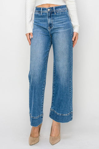 Risen Full Size High Rise Wide Leg Jeans - SwagglyLife Home & Fashion