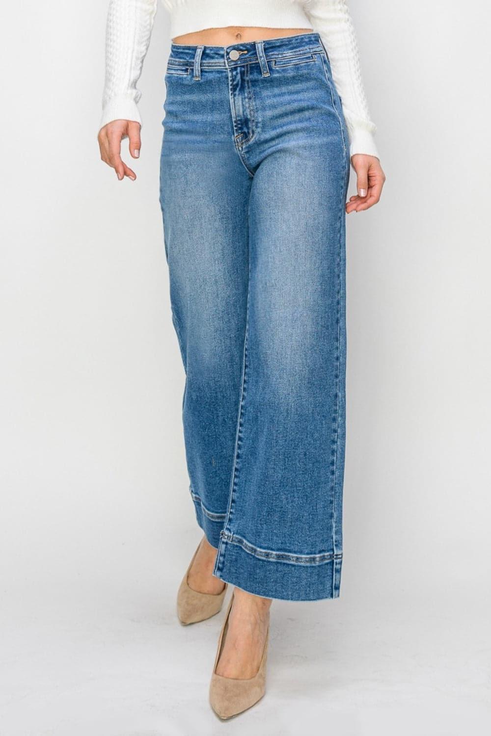 Risen Full Size High Rise Wide Leg Jeans - SwagglyLife Home & Fashion