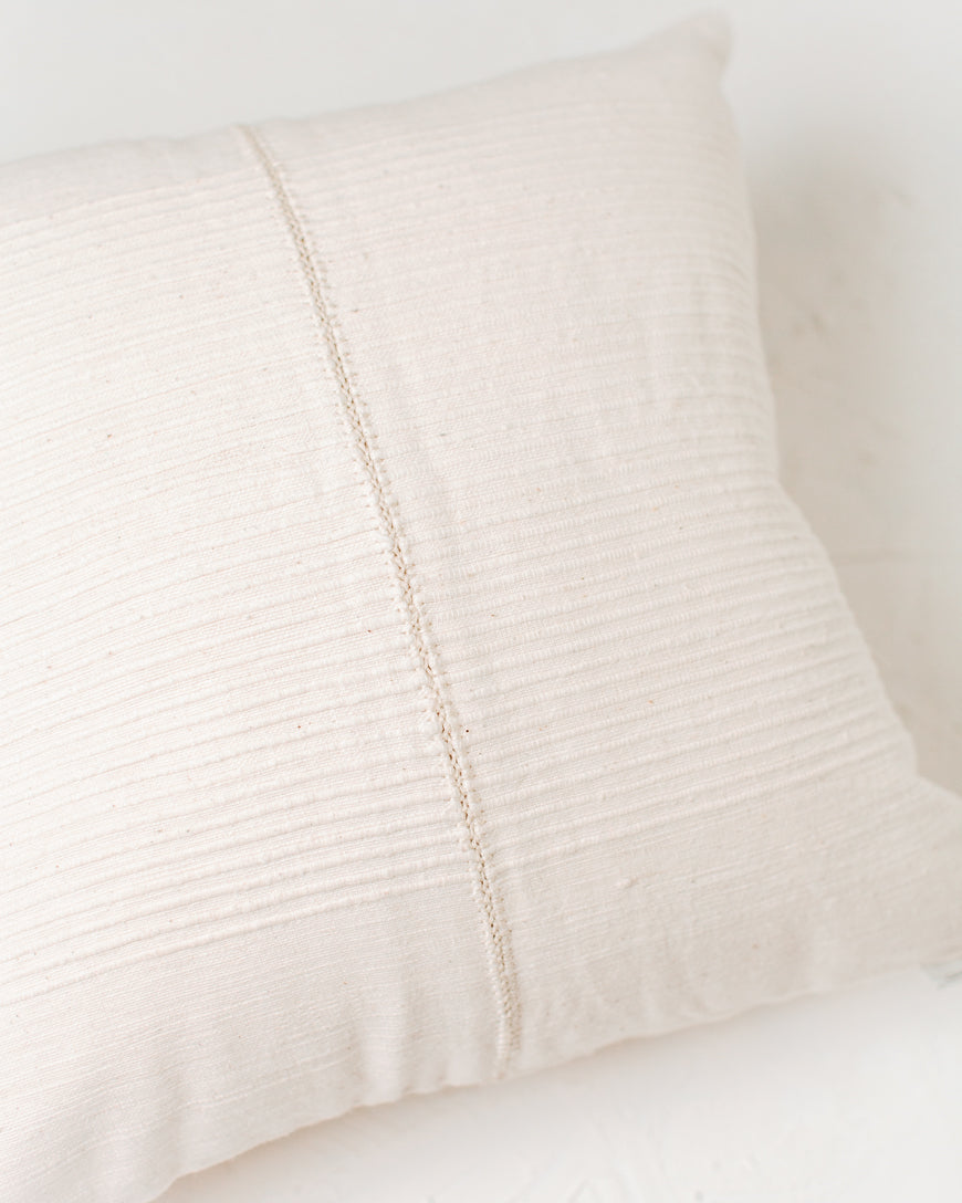 18" Riviera Hand-Stitch Throw Pillow in Natural - Throw Pillows photo