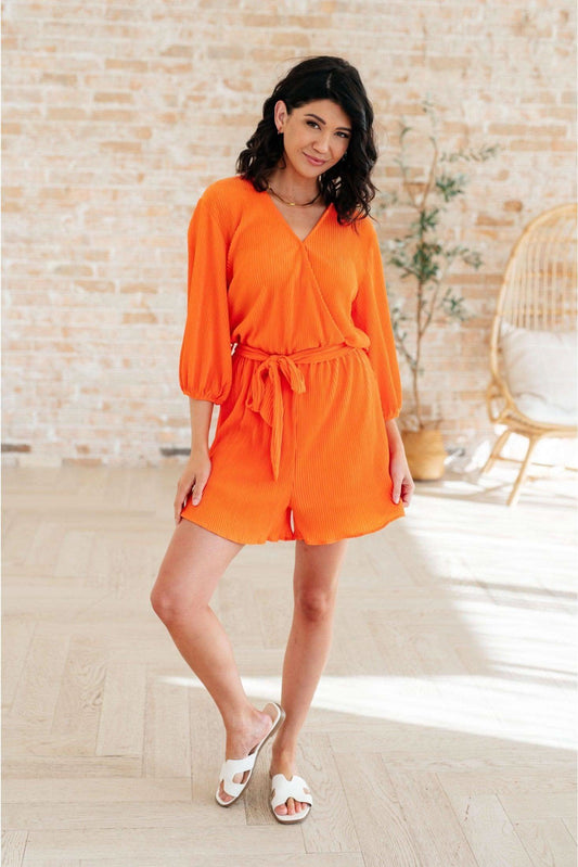 Roll With me Romper in Tangerine in - Womens photo