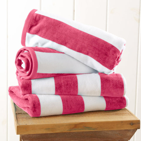 Cotton Velour Cabana Stripe Beach Towel - Novia Collection in - photo