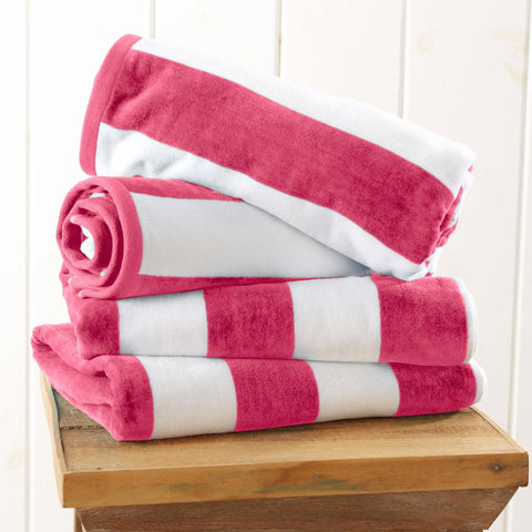 Cotton Velour Cabana Stripe Beach Towel - Novia Collection - SwagglyLife Home & Fashion
