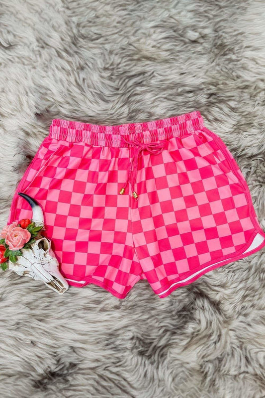 Roxie Drawstring Checkered Shorts with Pockets in - Shorts photo