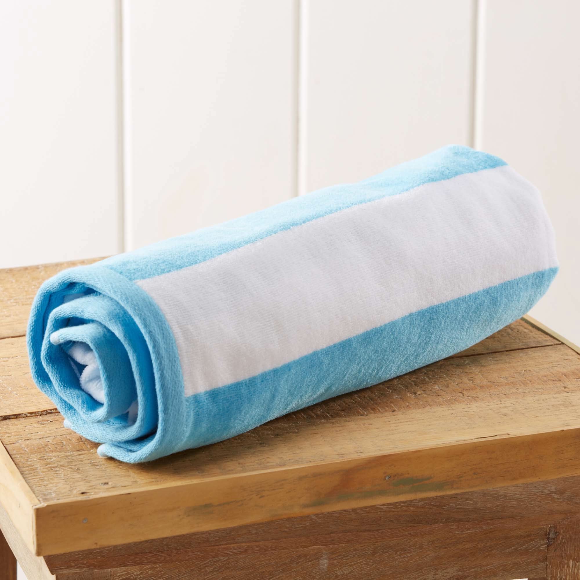 Cotton Velour Cabana Stripe Beach Towel - Novia Collection - SwagglyLife Home & Fashion