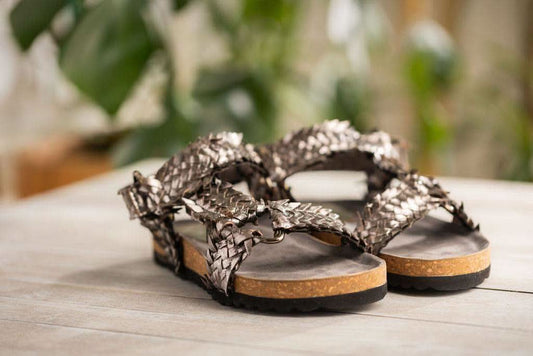 River Dance Woven Sandal in Pewter in - Shoes photo