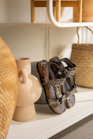 River Dance Woven Sandal in Pewter