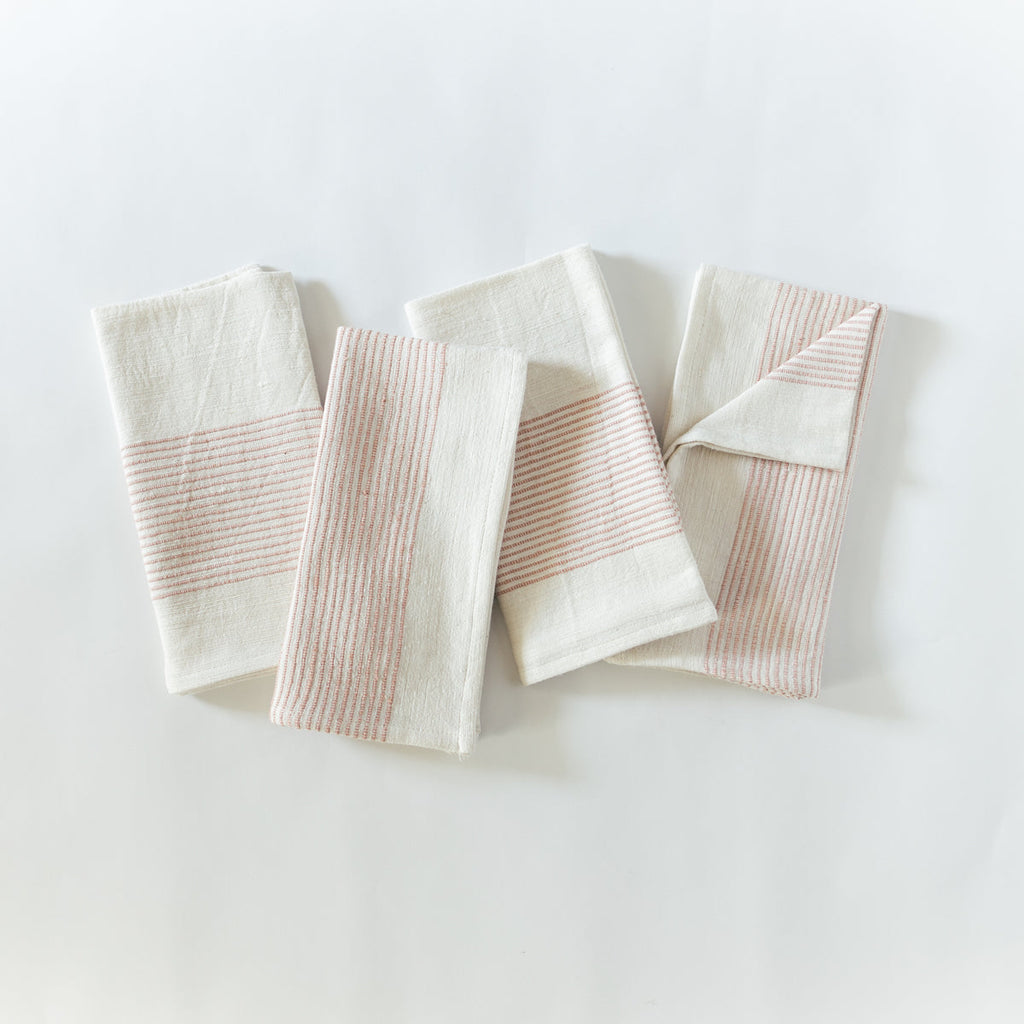 Riviera Cotton Napkins in Blush Set of 4 - Cloth Napkins photo