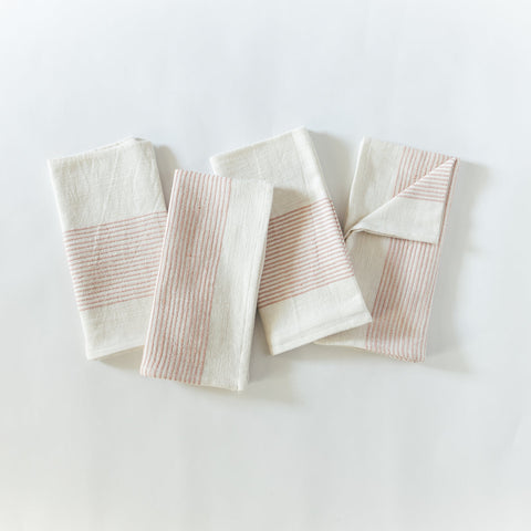 Riviera Cotton Napkins in Blush Set of 4 - Cloth Napkins photo