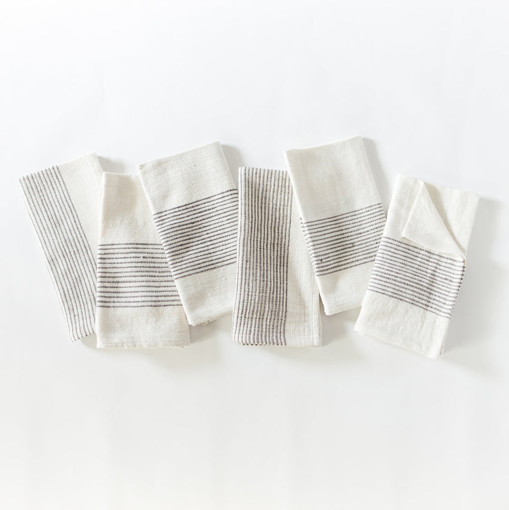 Riviera Cotton Napkins in Grey Set of 6 - Cloth Napkins photo