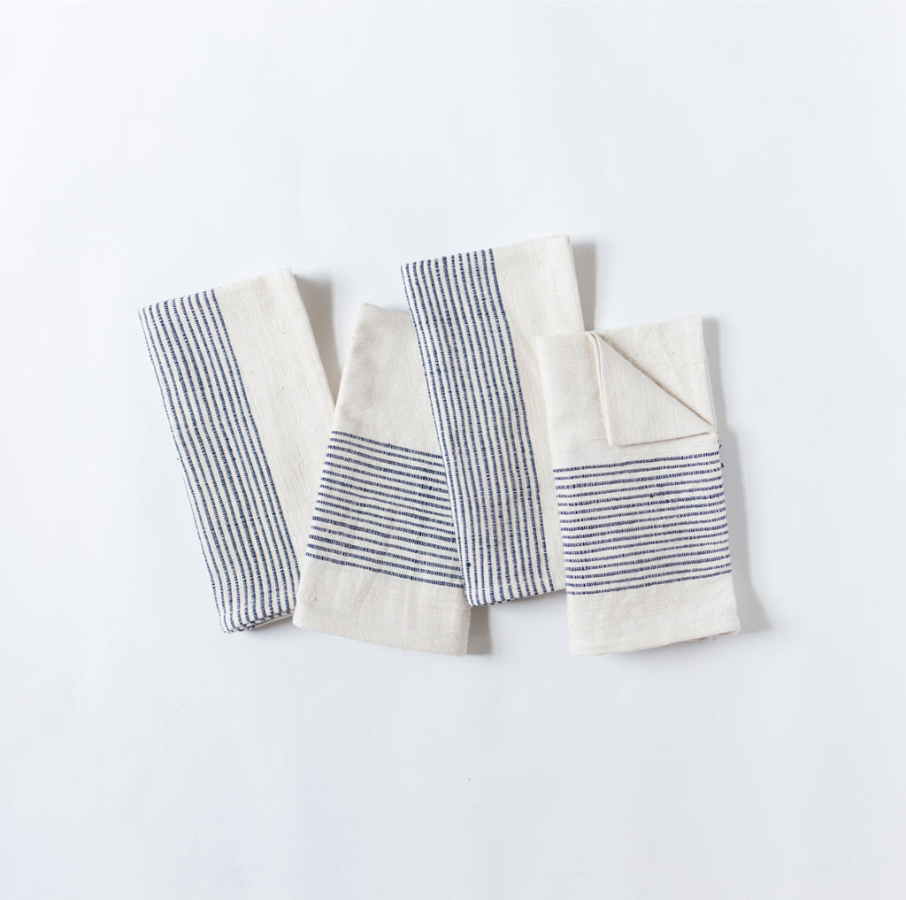 Riviera Cotton Napkins in Navy Set of 4 - Cloth Napkins photo