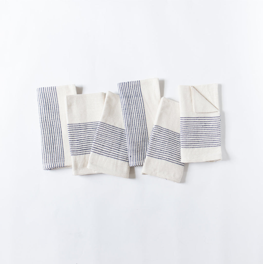Riviera Cotton Napkins in Navy Set of 6 - Cloth Napkins photo