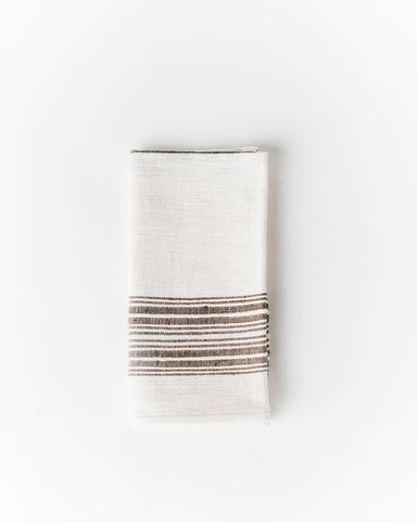 Aden Cotton Dinner Napkin in Natural with Grey - Cloth Napkins photo