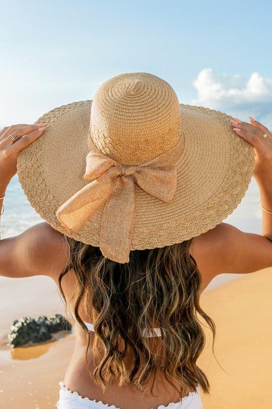 Scallop Edge Bow Accent Sunhat - SwagglyLife Home & Fashion