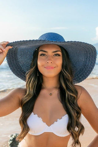 Scallop Edge Bow Accent Sunhat - SwagglyLife Home & Fashion